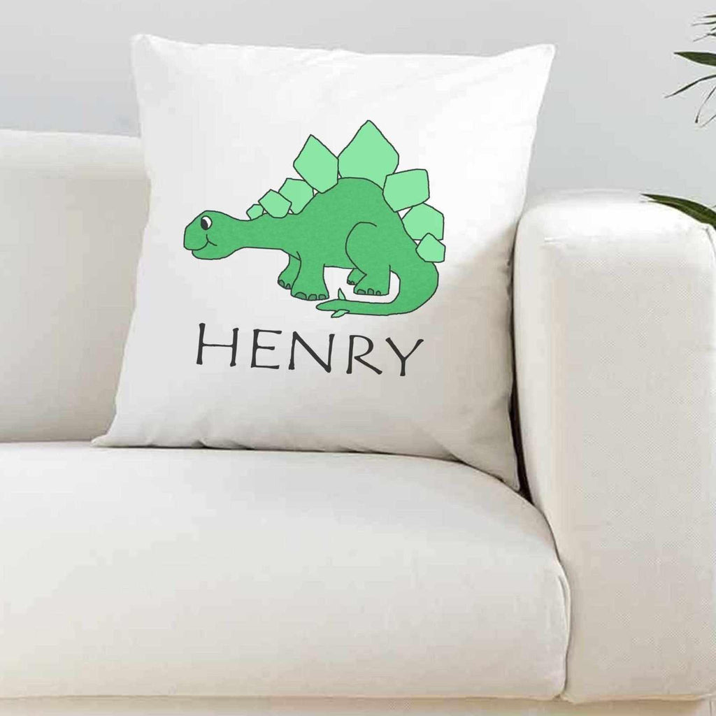 Personalised Dinosaur White Super Soft Cushion Cover - The Gifted Panda