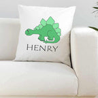 Personalised Dinosaur White Super Soft Cushion Cover - The Gifted Panda