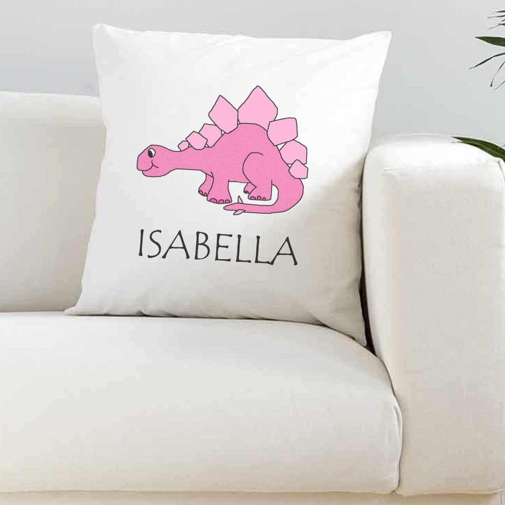 Personalised Dinosaur White Super Soft Cushion Cover - The Gifted Panda
