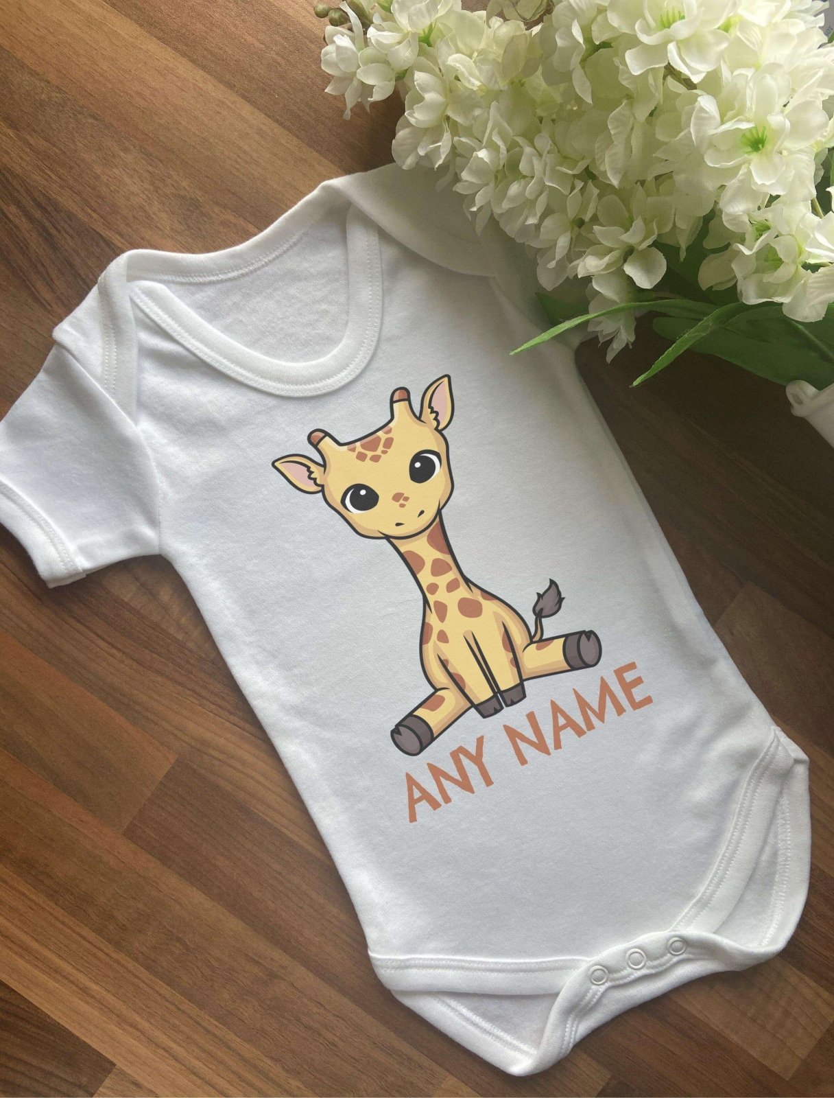 Personalised Giraffe Baby Vest - The Gifted Panda Main image