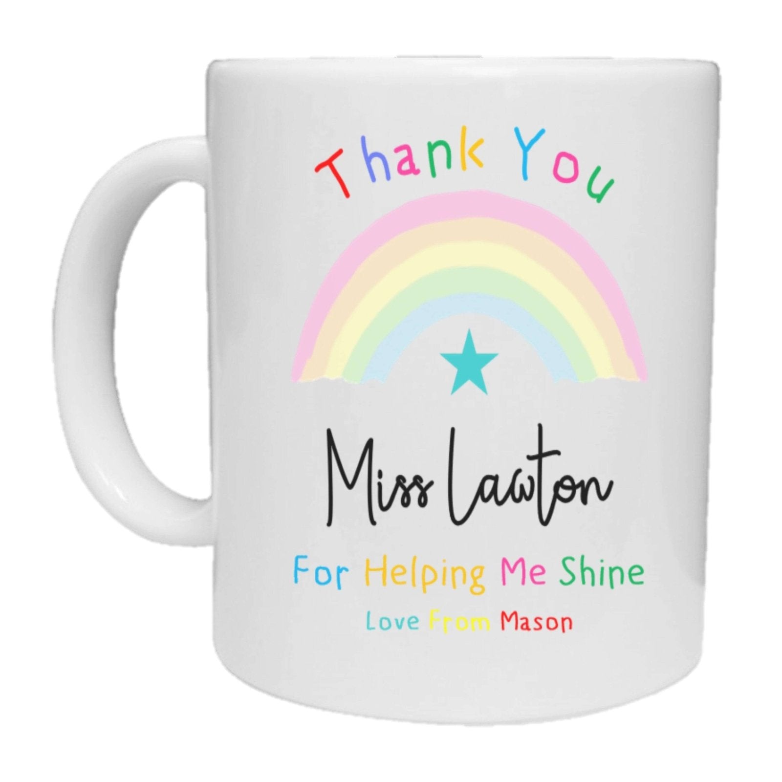 Personalised Pastel Thank You Teacher Mug - The Gifted Panda Main image