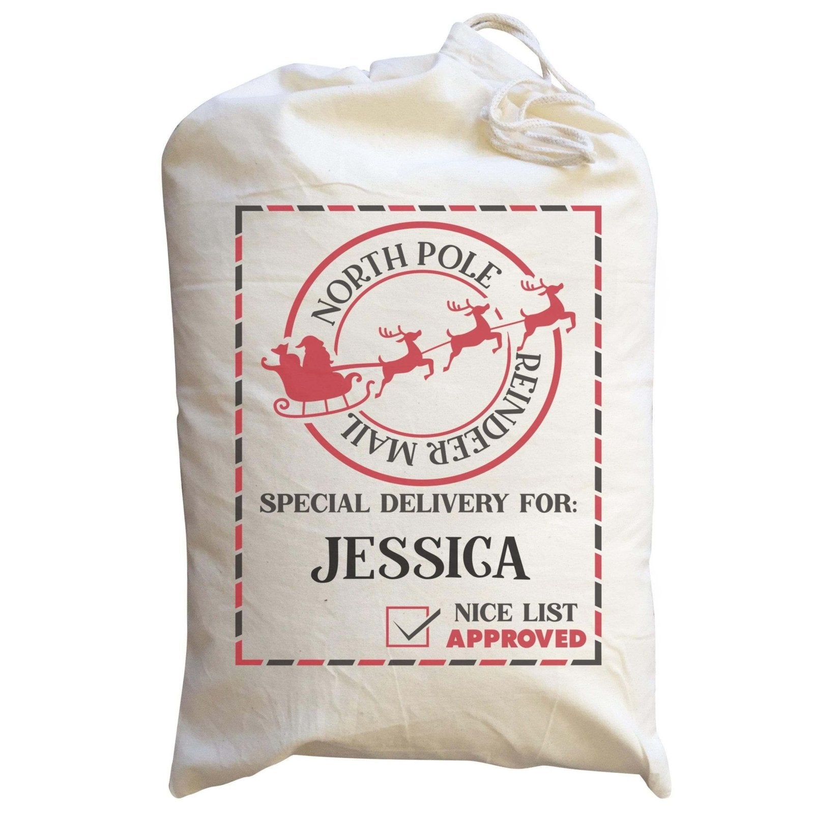 Personalised Reindeer Mail - Large Christmas Santa Sack - The Gifted Panda