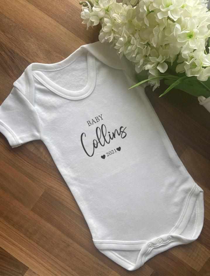 Personalised Surname Baby Vest - The Gifted Panda Main image