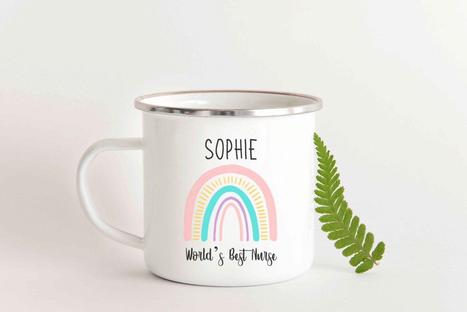 Personalised World's Best Nurse Enamel Mug - The Gifted Panda Main image