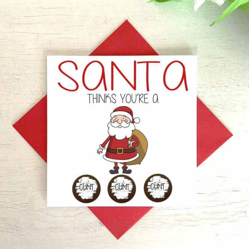 Santa Thinks You're A ...... Greetings Card - The Gifted Panda