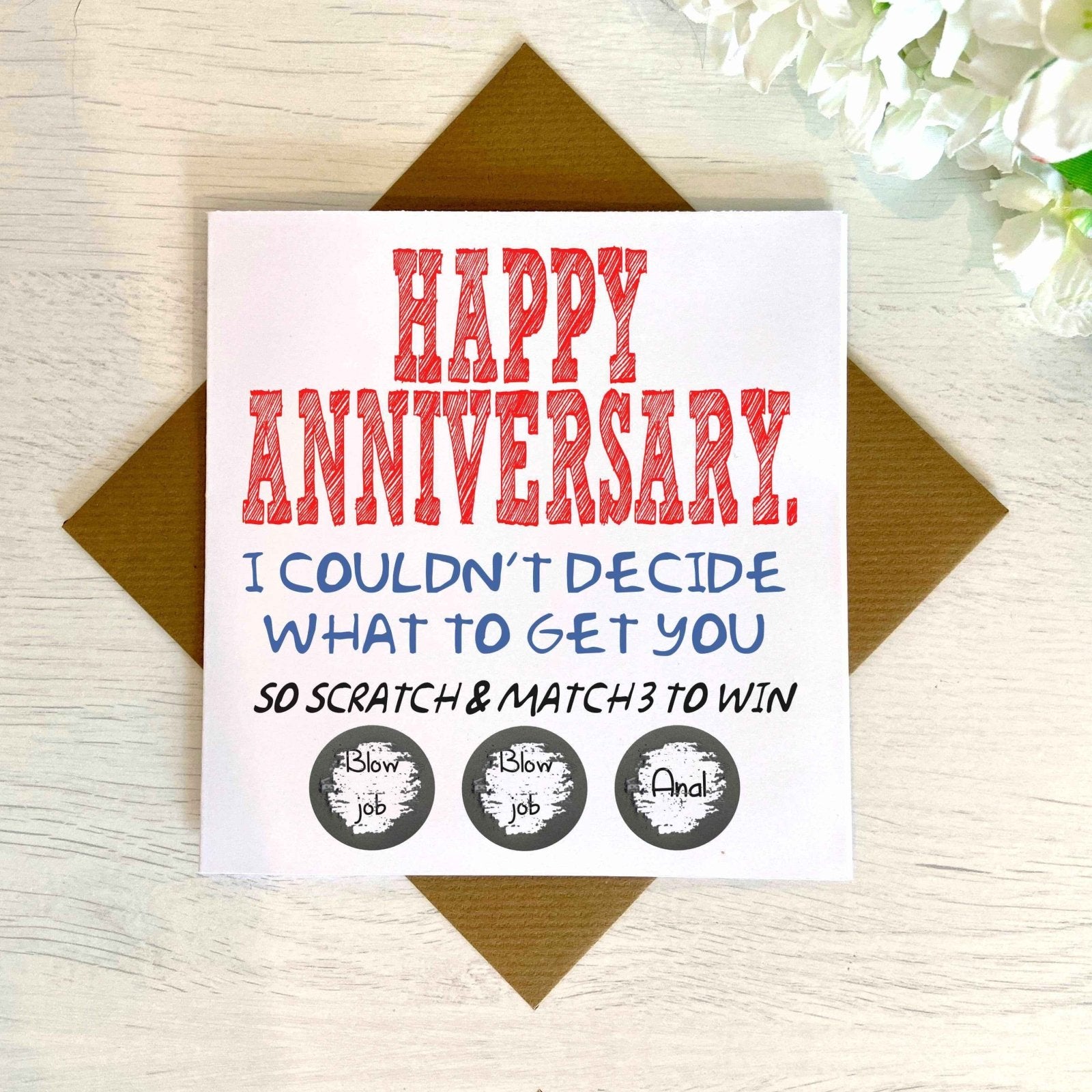 Scratch & Match 3 To Win - Anniversary Card - The Gifted Panda Main image