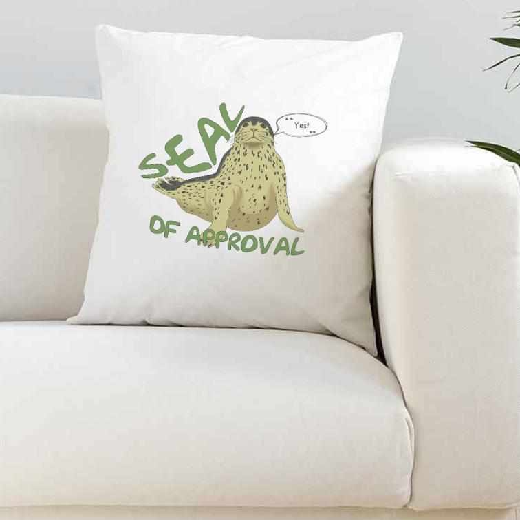 Seal Of Approval Silky White Cushion Cover - The Gifted Panda