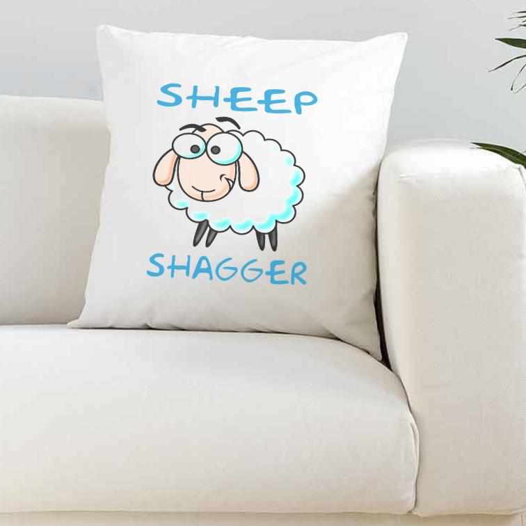 Sheep Shagger White Cushion Cover - The Gifted Panda Main image