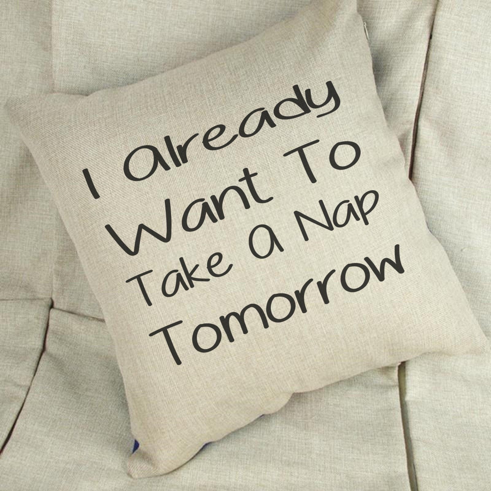 Take A Nap Tomorrow Linen Cushion Cover - The Gifted Panda