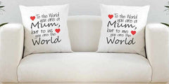 To The World You Are A Mum Silky White Cushion Cover - The Gifted Panda