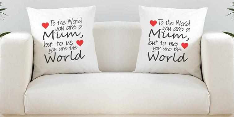 To The World You Are A Mum Super Soft White Cushion Cover - The Gifted Panda
