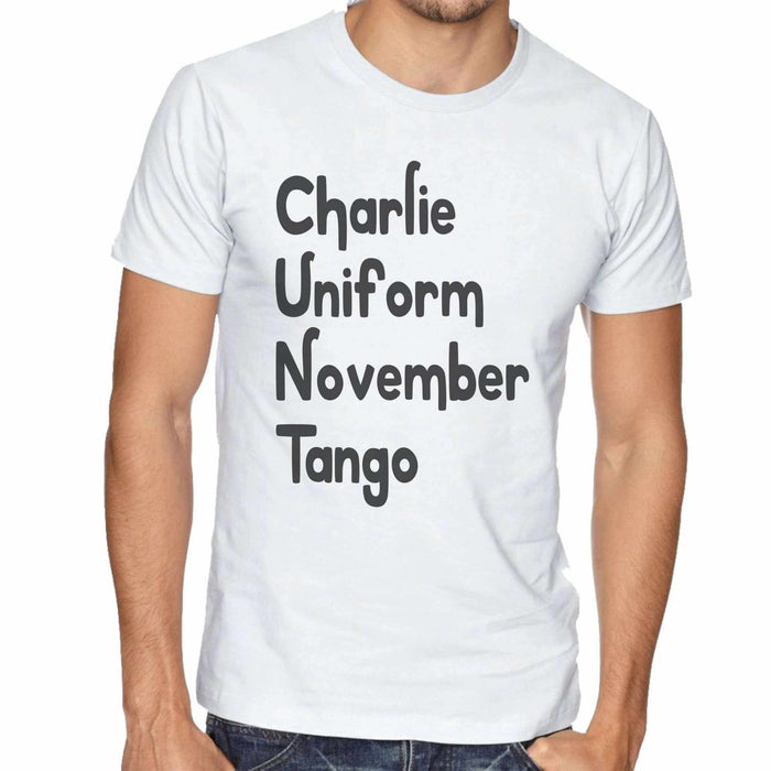 Charlie Uniform November Tango (Cunt) - Men's T-Shirt tshirt The Gifted Panda