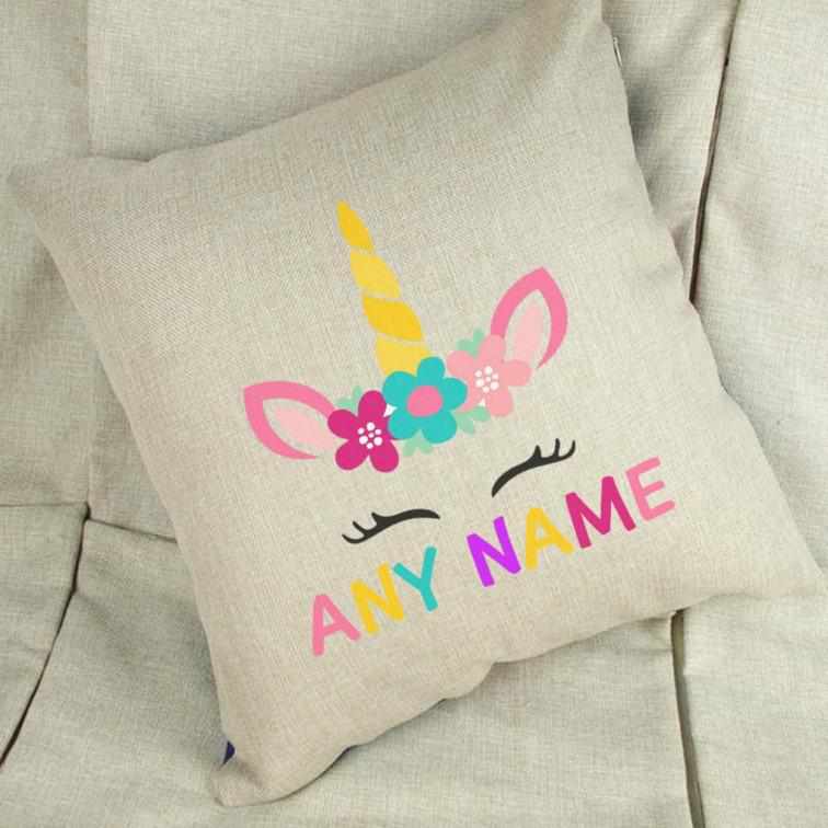 Unicorn Personalised Cushion Cover - The Gifted Panda Main image