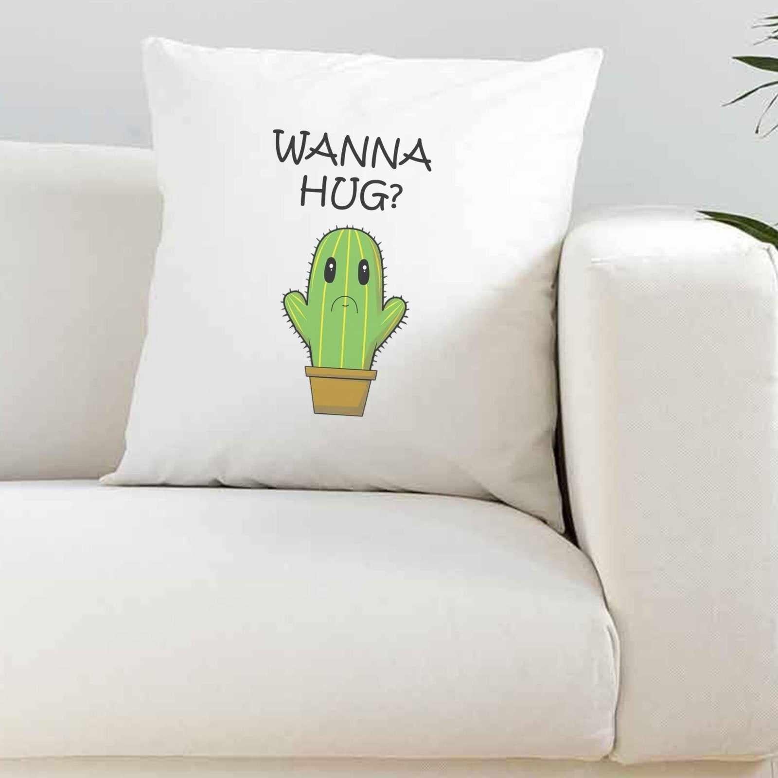 Wanna Hug Super Soft White Cushion Cover - The Gifted Panda