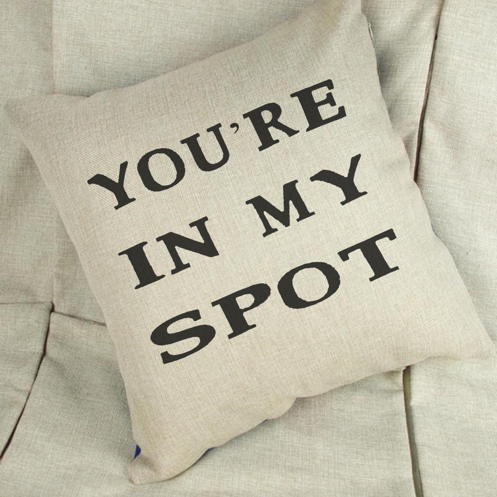 You're In My Spot Linen Cushion Cover - The Gifted Panda