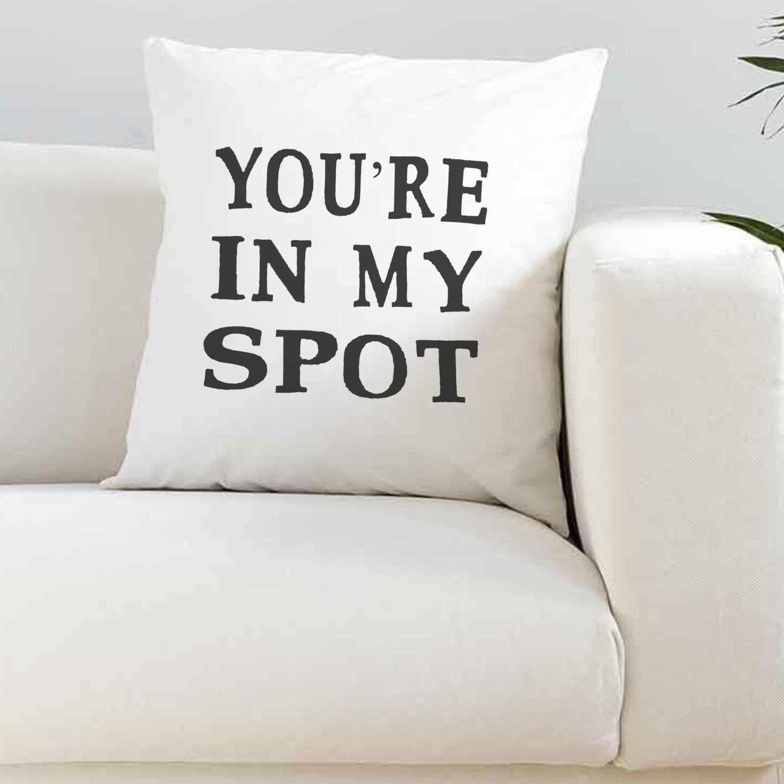You're In My Spot Super Soft White Cushion Cover - The Gifted Panda